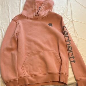 Carhartt Pink Hoodie with Logo Sleeve